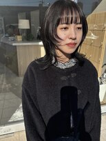 ユウヘアー 千代田橋店(U Hair)&nbsp;レイヤーウルフ×ダークブラウン