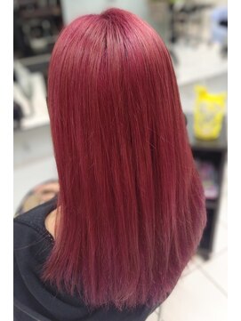 ヘアースタジオ ジェイワン(hair studio J ONE) 10代20代30代40代50代60代　レッドピンク（ブリーチオンカラー）
