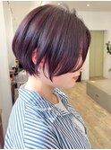 【Say.福岡】ショートボブ×前髪なし×ラベンダーピンク×艶感