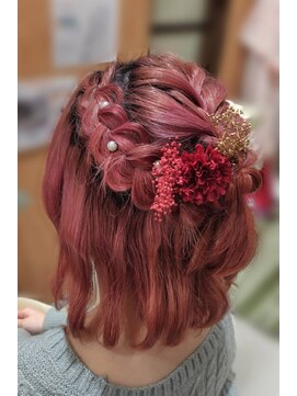 ビューティーサロン タナカ アトレ亀戸店(Beauty Salon TANAKA) ■ボブスタイルのハーフアップ