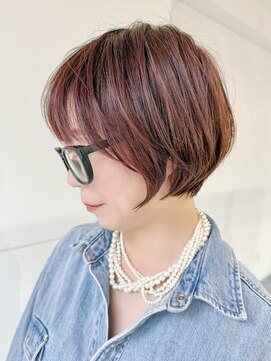 エンクス 天王町店(enx) ホワイトグレージュデジタルパーマチェリーブラウン天王町NH63