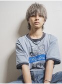 マッシュウルフ/メンズウルフ/アッシュグレージュ/ハイトーン