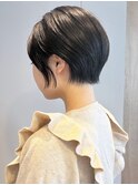 20代30代王道丸みショートボブ小顔カットグレージュコンパクト