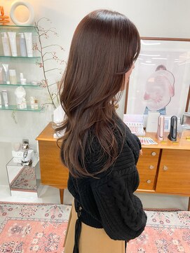 ヘアー アイス カンナ(HAIR ICI Canna) 20代30代に人気の艶髪ココアブラウンカラーロングレイヤーカット