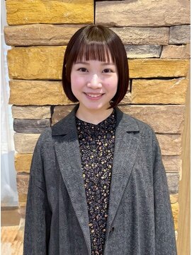 小顔/オン眉/大人ショートボブ/肩上ボブ/黒髪ショート/肩上ボブ