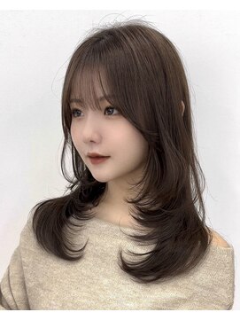 ★10代20代30代美髪ワンカールレイヤー/オリーブグレージュ