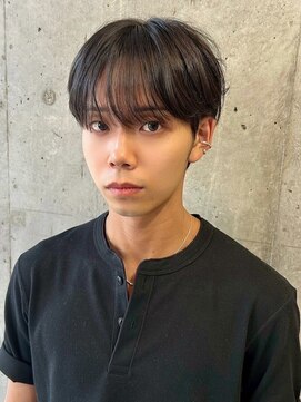 メンズカットナチュラル黒髪マッシュショートスタイル20代30代