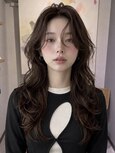 巻き髪風デジタルパーマロングレイヤーパーマコテ巻き風パーマ