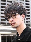 原宿メンズパーマシャドウパーマシースルーマッシュウルフゆるめ