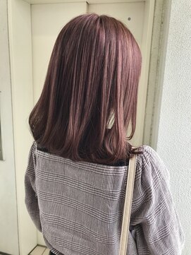 ヘアーデザイン シュシュ(hair design Chou Chou by Yone) ピンクベージュ×内巻きボブ♪