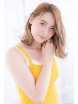 ミック 日暮里店(miq) ラフかわいい外ハネミディアム無造作くせ毛風カールb