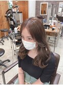 五反田美容院☆韓国くびれヘア/透明感ベージュ☆美艶髪カラー