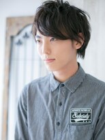 トニーアンドガイメン ホテル京阪仙台店(TONI&GUY MEN) ミルクチョコレートカラー七三分けナチュラルウルフヘアe仙台