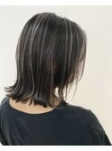 外ハネハイライトボブ