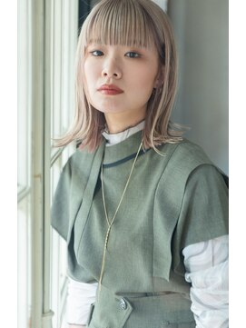 アッシュ 池袋店(Ash) 10代20代30代『ハイトーン外ハネミディボブ』　＃池袋駅