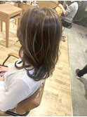 白髪ぼかし×ハイライト×ゆる巻き