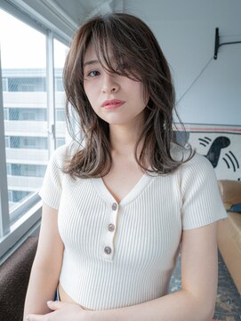 ブール 千歳烏山(bool) 大人セミロングレイヤー×アッシュベージュ