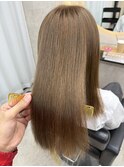 ホワイトグレージュミニウルフチェリーブラウンデジタルパーマ