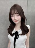 オリーブグレー/前髪/ボブ/マロンベージュ/レイヤーカット/小顔