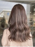10代20代30代大人かわいい艶感裾カラーミルクティーベージュ