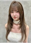 新潟／髪質改善/レイヤー／ハッシュカット／オリーブベージュ