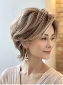 白髪ぼかし似合わせ大人ショート30代40代50代60代◎