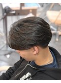 フェザーパーマニュアンスパーマセンターパート曲がる縮毛矯正
