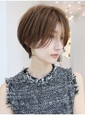 大人女性の長め前髪くびれショート｜小顔ヘア30代40代50代