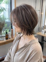 エメ 北花田(Aime)&nbsp;大人かわいいミディアムボブハイライトカラー脱白髪染め