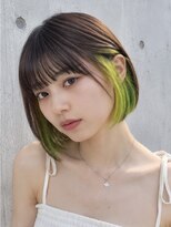 アムリタ 三鷹(AMRITA)&nbsp;インナー/ボブ/ブリーチ/ライムグリーン_シオン