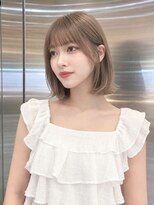 シー バイ ロンド 新宿(Sea by Lond)&nbsp;ワンホンレイヤ ー×ダークブルー[デジタルパーマ/ボブ/韓国]