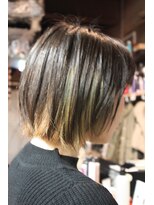 オーバーキャプテンネイキッド(OVER CAPTAIN NAKED)&nbsp;グレー系２トーンカラーボブ