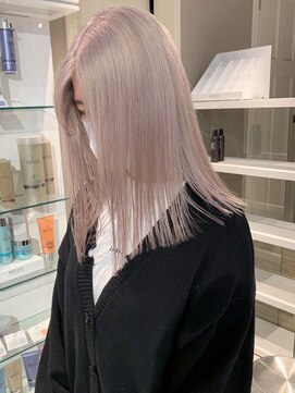 ベレーザ 渋谷(BELEZA) ba358透明感ハイライトグラデーションモーブホワイティアッシュ