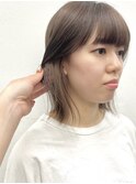 インナー黒髪小顔クラゲヘアーオリーブグレーココアベージュ