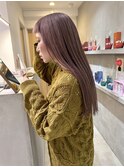 YOKE  ぱつっとロングハイトーンピンクミルクティーベージュ