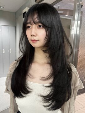 サイン 表参道(SIGN) 韓国ヘアグレージュカラーブリーチ無し髪質改善イヤリングカラー