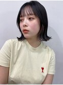 【トレンド】黒髪　ベージュインナーカラー　外ハネボブ