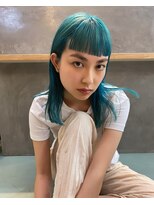 デイト(Dayt.)&nbsp;ターコイズブルーカラー/デザインカラー/ぱっつん