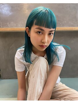 デイト(Dayt.) ターコイズブルーカラー/デザインカラー/ぱっつん