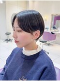 京都美容室 前髪無しマッシュショート 進詩織