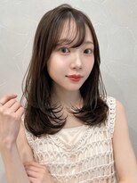 アグノス 青山(Agnos)&nbsp;イメチェン 前髪 ピンクベージュ ブラウン レイヤーカット