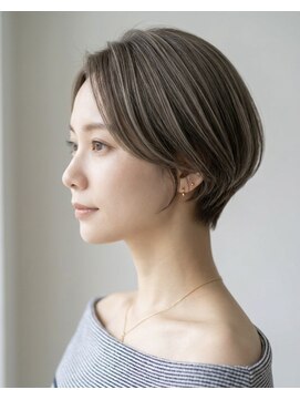 ゲイン(Gain) ショートカットx白髪ぼかしx髪質改善x縮毛矯正xダブルカラー