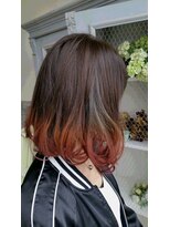 ワークスヘアー(WORKS HAIR)&nbsp;ピンクパープルのグラデーション×インナーカラー