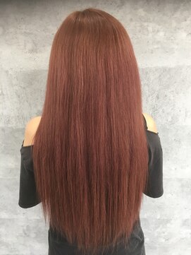 アイスキャンディー スパイス(Ice Candy SPICE) 赤×ピンク×ベージュのコラボカラー＋シールエクステ