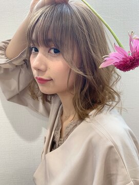 ファースト 仙台店(first) 大人かわいい小顔ボブ・ミルクティーベージュ