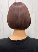 #ミニボブ  #ピンクブラウン　#ブリーチなし　北千住