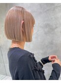 ブリーチで作るまろやかハイトーンベージュボブ