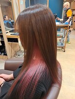 ヘアサロンアンドヘアメイクディー(hair salon hair make D)&nbsp;仙台D　ロングダブルカラーイヤリングカラーピンク系カラーstyle