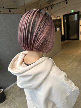 メリー オオサカ(Merly Osaka) ショートスタイルに似合うバレイヤージュ_spring pink brown_