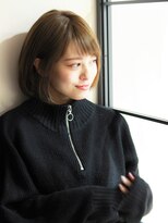 アトリエパーランプ(Atelier par LAMPE)&nbsp;シースルーバングアースカラーエアストレート小顔前下がりボブa4